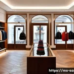 산마리노에서의 쇼핑 정보 - A luxurious boutique interior in the heart of San Marino’s city center, featuring elegant displays o...