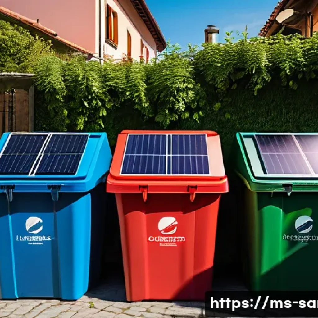 산마리노에서의 친환경 정책 - A vibrant community composting site in a small European town inspired by San Marino, featuring diver...