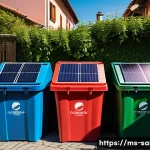 산마리노에서의 친환경 정책 - A vibrant community composting site in a small European town inspired by San Marino, featuring diver...