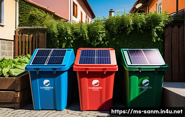 산마리노에서의 친환경 정책 - A vibrant community composting site in a small European town inspired by San Marino, featuring diver...