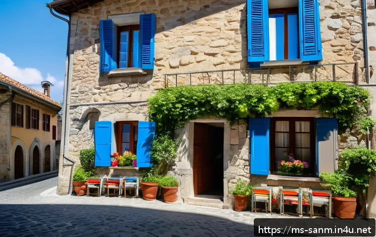 산마리노에서의 여행 경비 절약 팁 - A charming budget guesthouse exterior in Borgo Maggiore, San Marino, showing a quaint stone building...